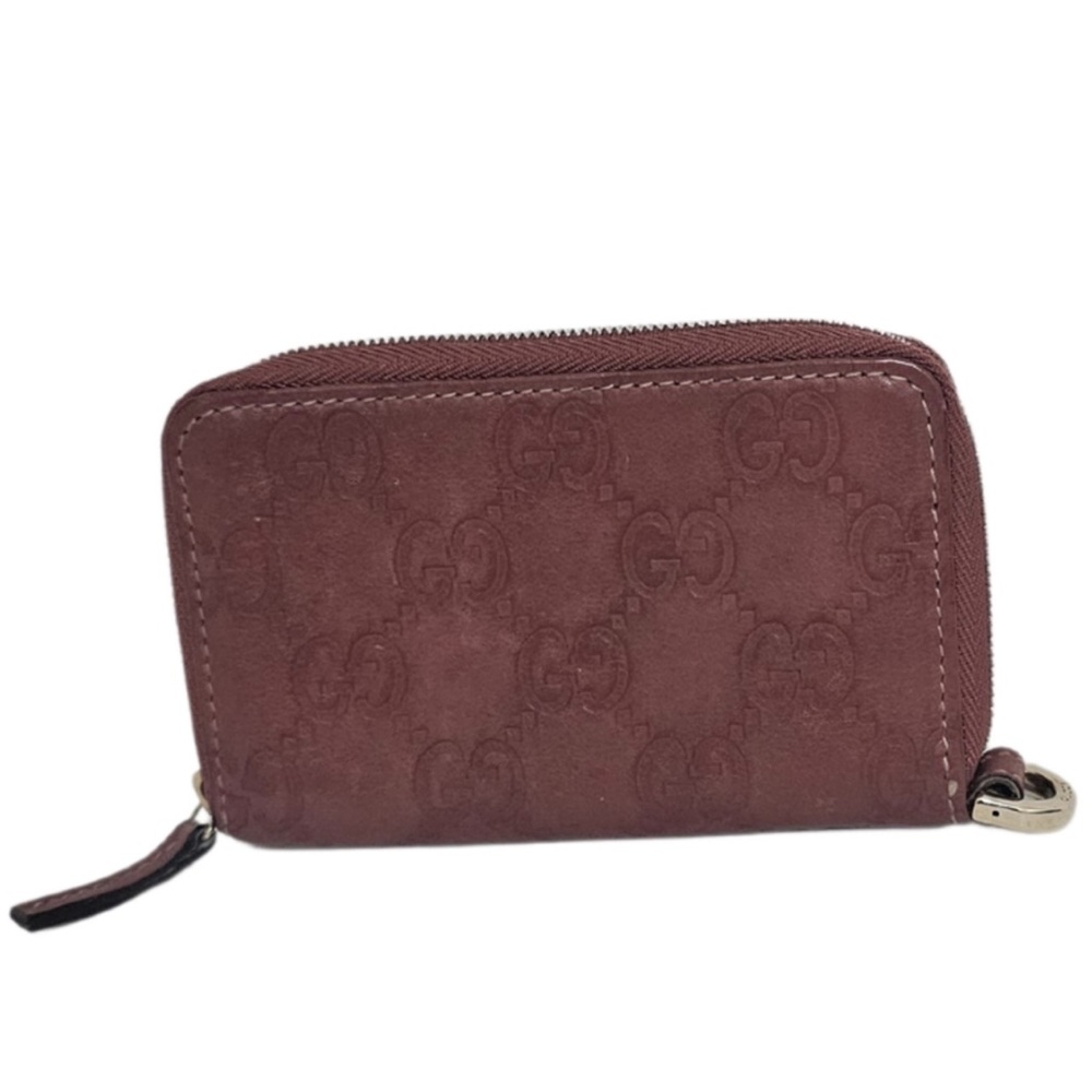 Gucci zip around key ring coin purse dark brown